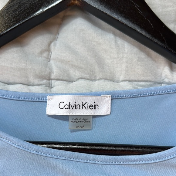 Calvin Klein Blue Ruched Sleeveless Tank Top - Picture 3 of 3